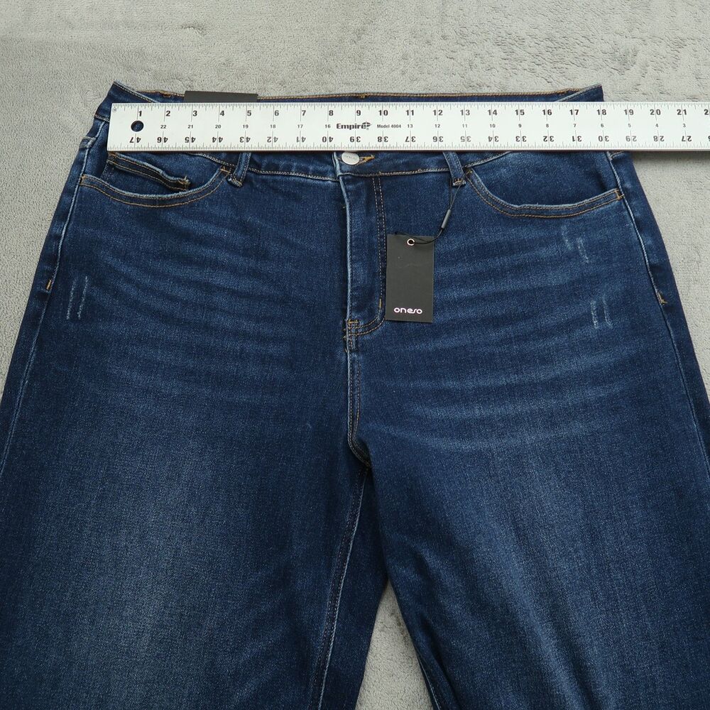 ONESO Jeans Women's Size 20W Mid-Rise Wide-Leg Denim 31.5" Inseam Distressed NWT - Picture 15 of 16
